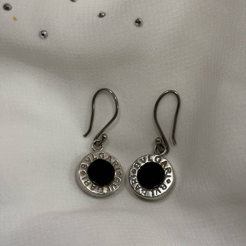 Bvlgari Silver and Black Earrings